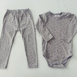Floral Baby Onesie and Leggings Set